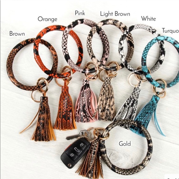 Brand New Leather Tassel Key Ring - Picture 2 of 6